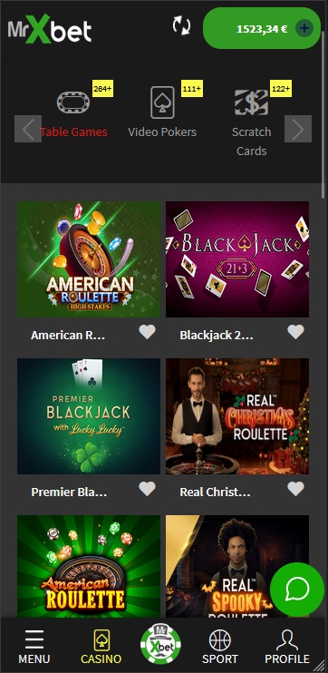 Live casinos available